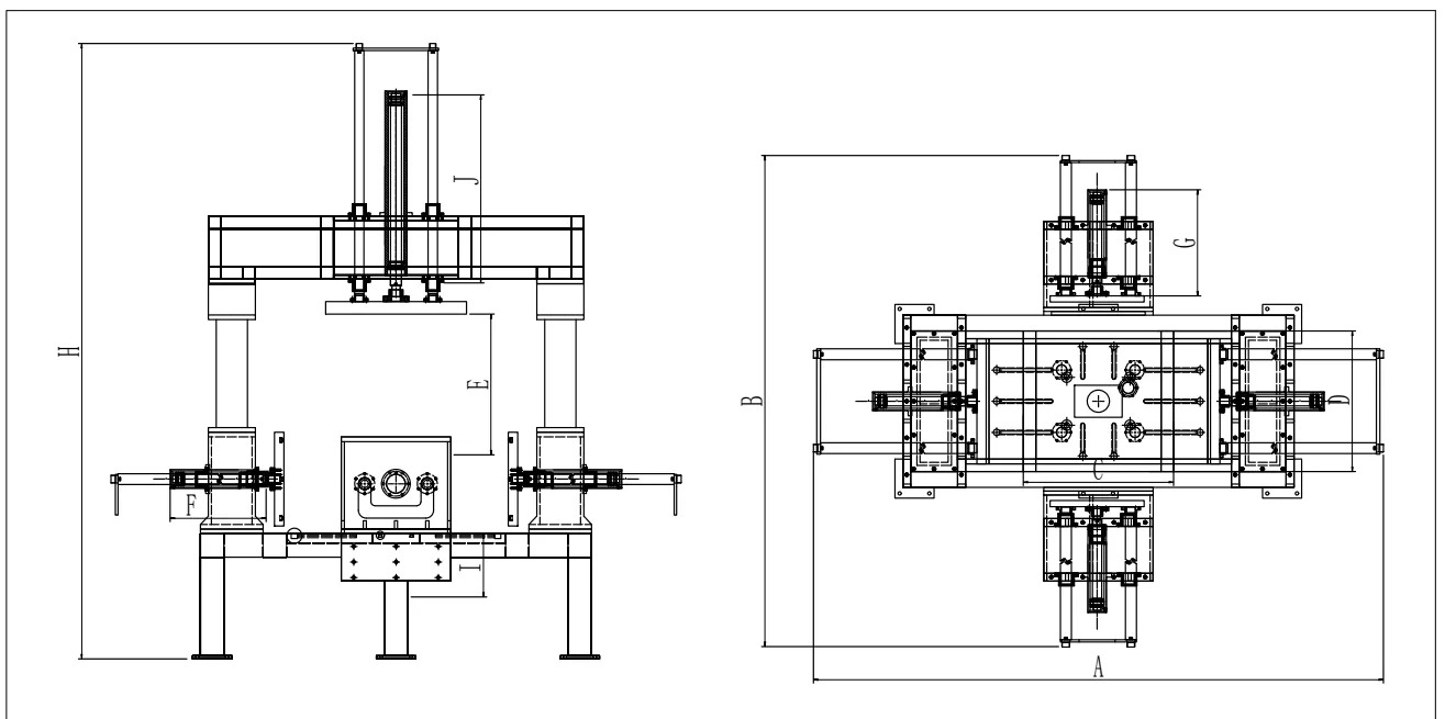 Máy đúc trọng lực sáu cửa đóng mở